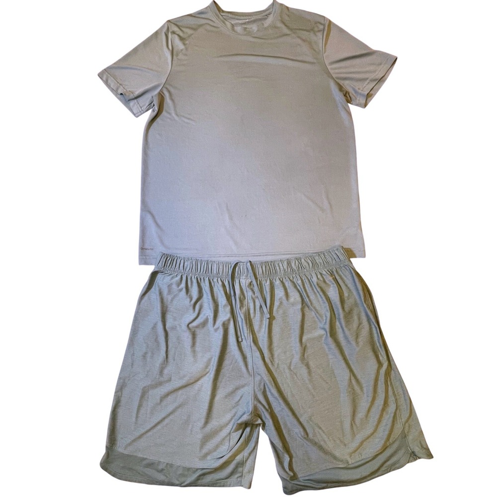 Athletic Works Dri Works Activewear Set Training Gym Workout Shorts XL T-Shirt L